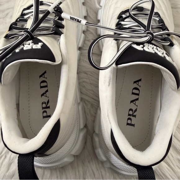 Prada Cream Sneakers with Black Accents - Picture 5 of 5